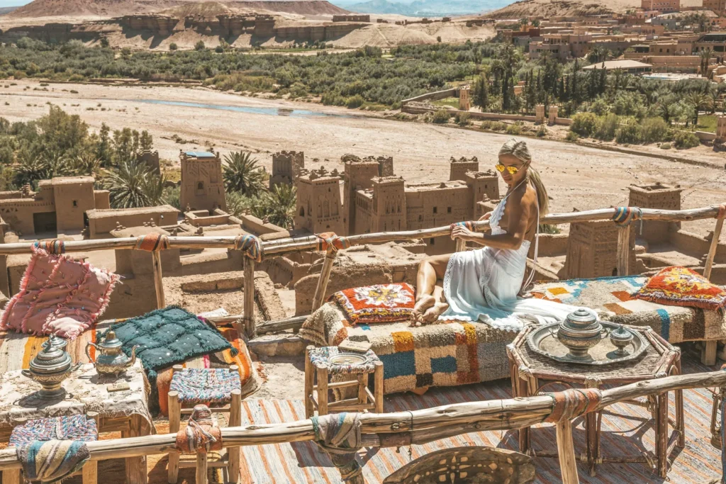 Terraza de una kasbah en el sur de Marruecos