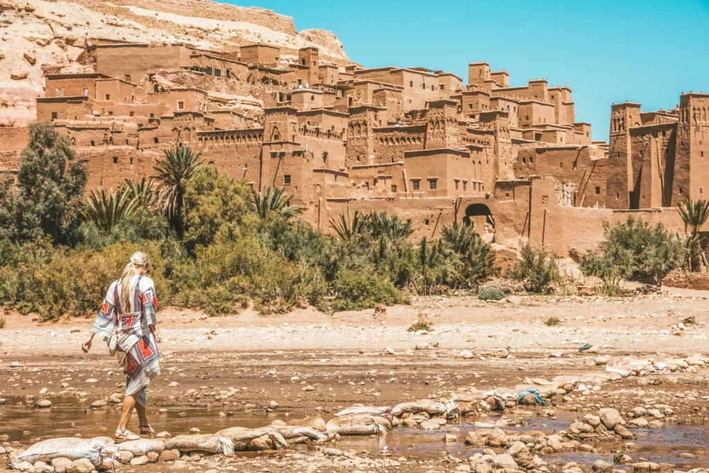 La kasbah de Aït Ben Haddou sobre el cauce del río, el último día