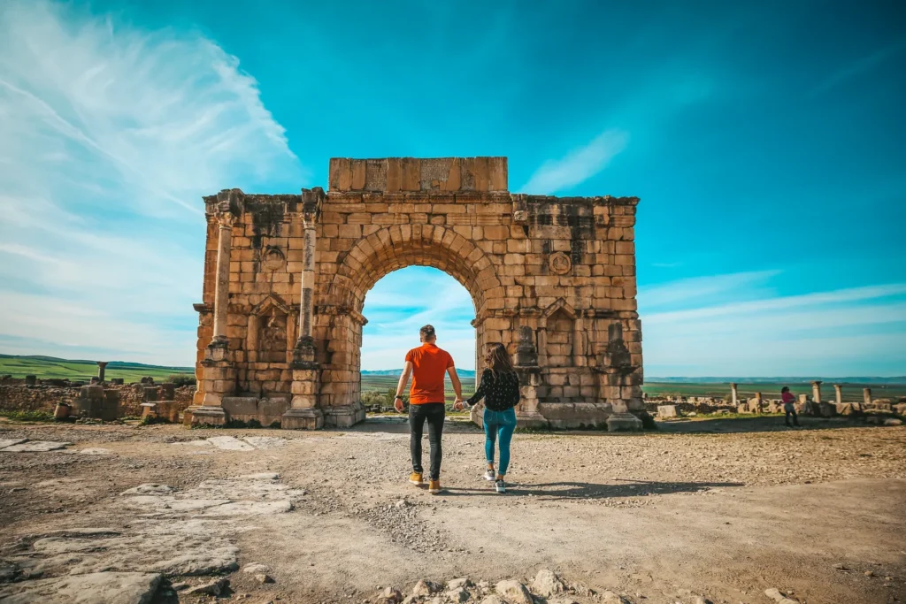 Roman arch at Volubilis on the way to Rabat, day 6