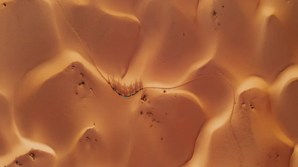 Wind ripples on the Sahara dunes in Merzouga