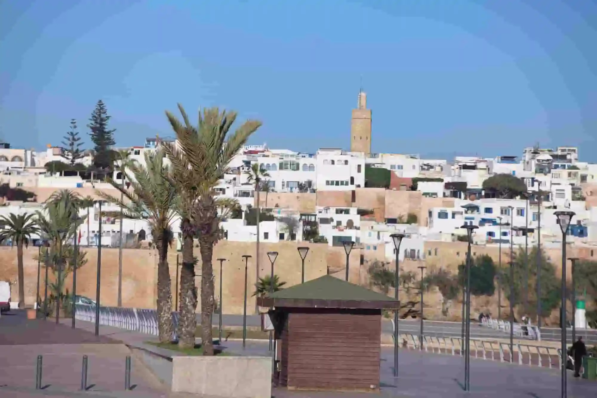 Rabat Medina during our 8 day roundtrip from Casablanca - the image shows the Medina with it is wall and its mosque - Moroccan trave package - Morocco tour package - morocco holiday - Morocco vacation package - Viaggio in Morocco 8 giorni da Casablanca